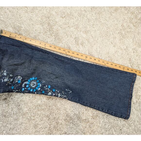 Vintage Cache Beaded Embroidered Embellished Medium/Dark Wash Jeans Size 10 - Picture 7 of 12
